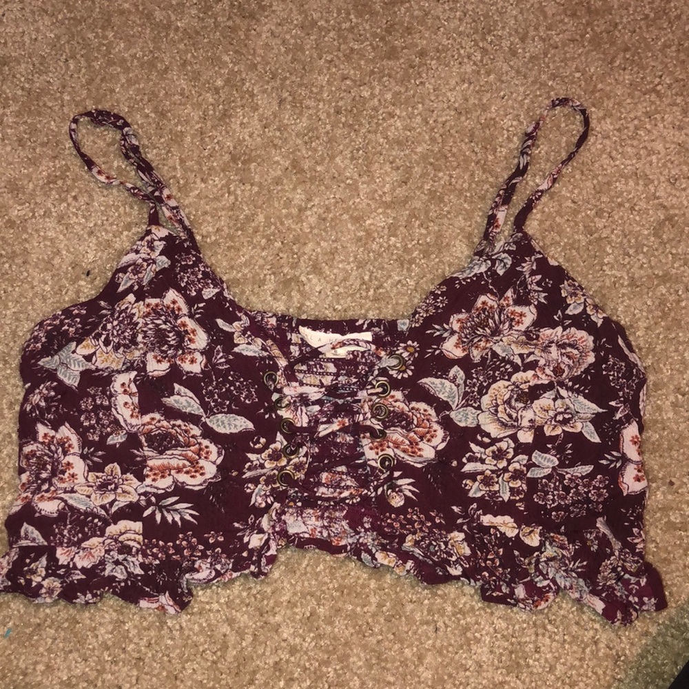 LA HEARTS FLORAL CROP TOP